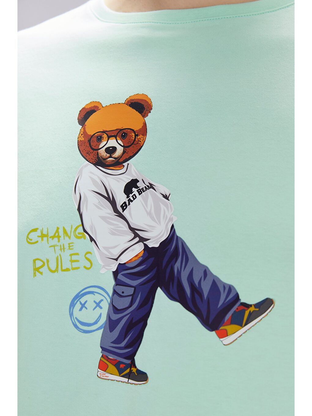 Nash Yeşil Erkek Baskılı Tişört-3