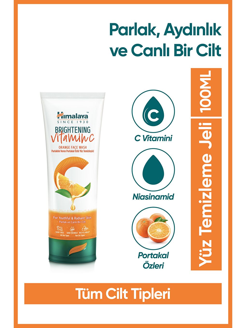 Vitamin C Aydınlatıcı Cilt Bakım Seti| Portakal Özlü | Yüz Temizleyici, Serum, Nemlendirici-1