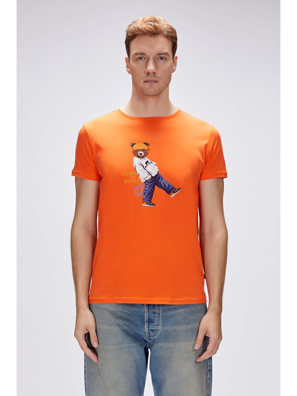 Nash Turuncu Erkek Baskılı Tişört