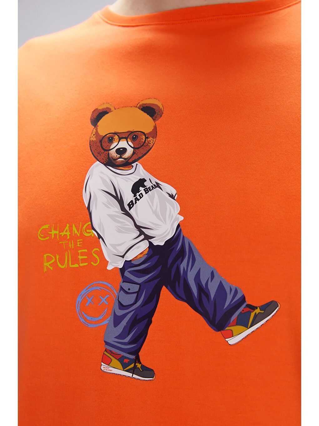 Nash Turuncu Erkek Baskılı Tişört-2