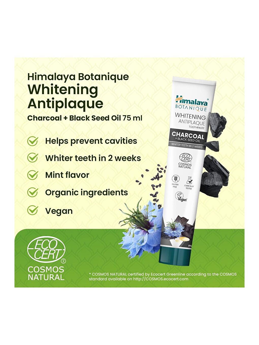 Botanique Beyazlatıcı Plak Karşıtı Organik Diş Macunu 75ml 2'li Paket | Ecocert Cosmos Sertifikalı-2