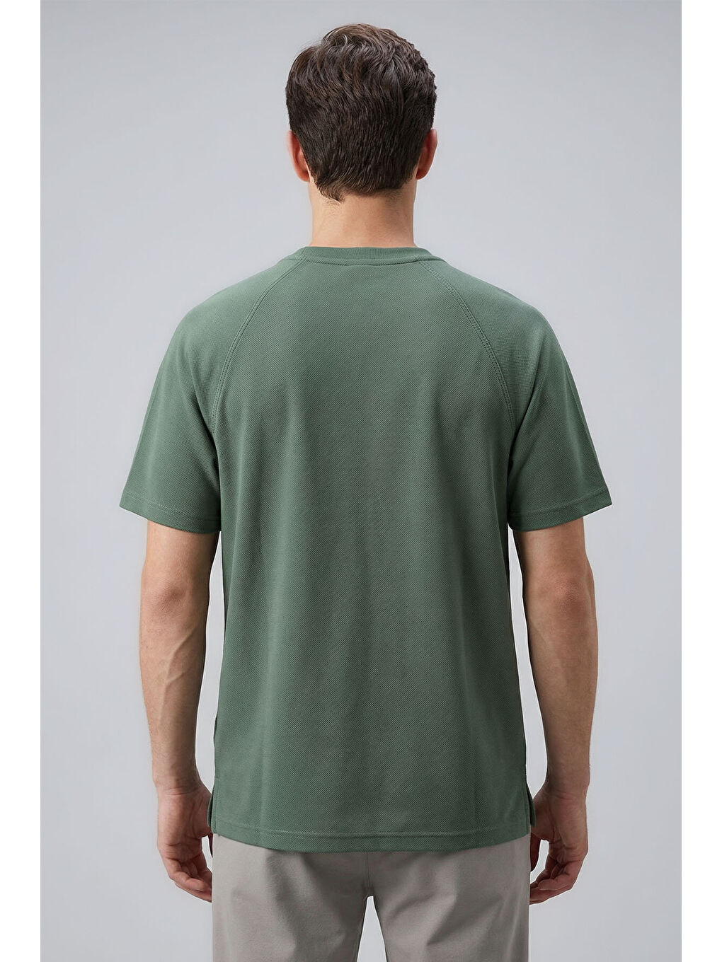 Açık Yeşil Rahat Form Esnek Nefes Alabilir Erkek T-Shirt - 88495-2