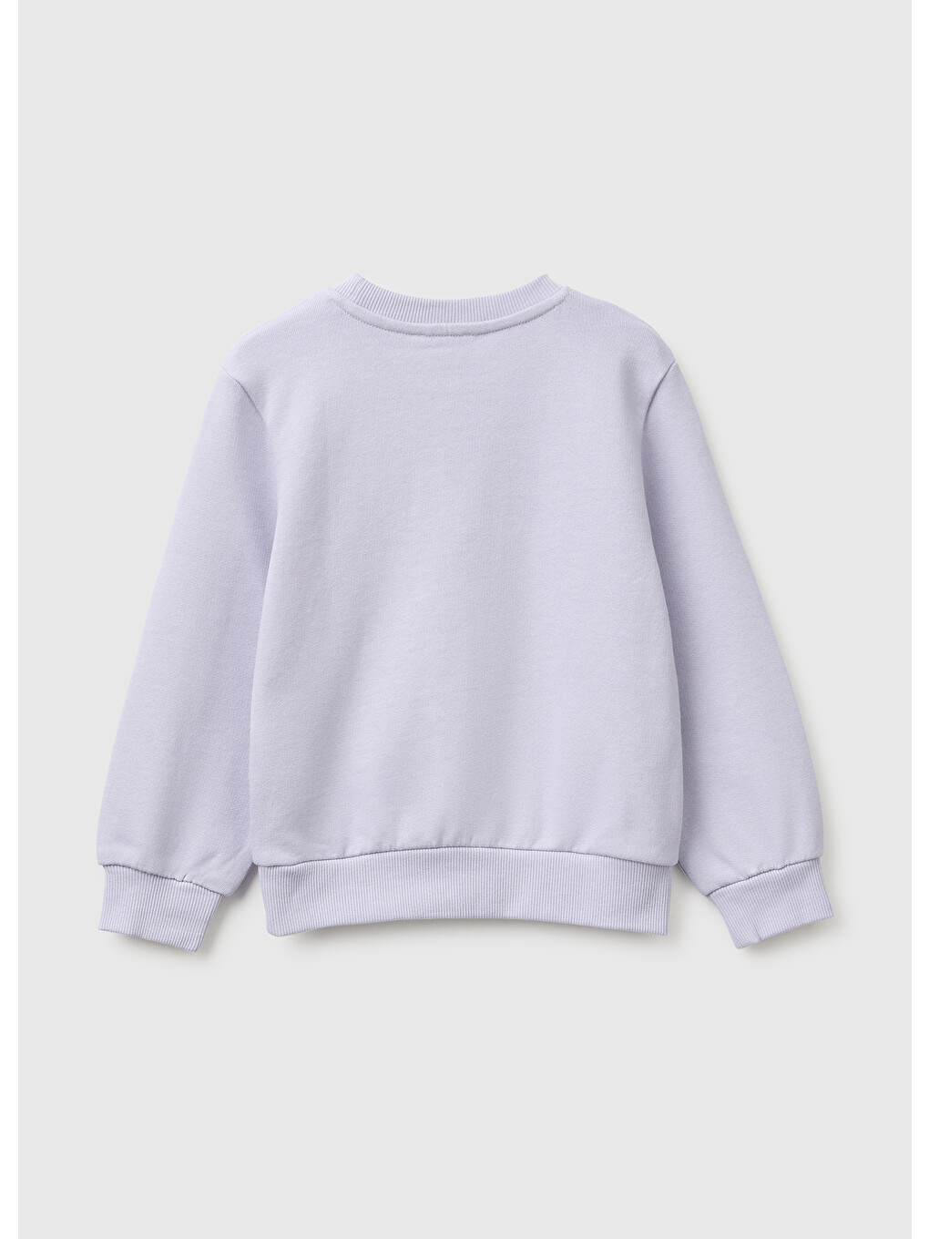 Mor Kız Bebek Lavanta Önü İşlemeli Uzun Kollu Bisiklet Yaka Sweatshirt-1