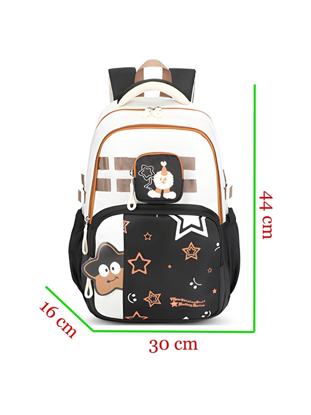 3 Bölmeli New Star Kolej Okul Sırt Çantası Siyah (MU-1889)-1