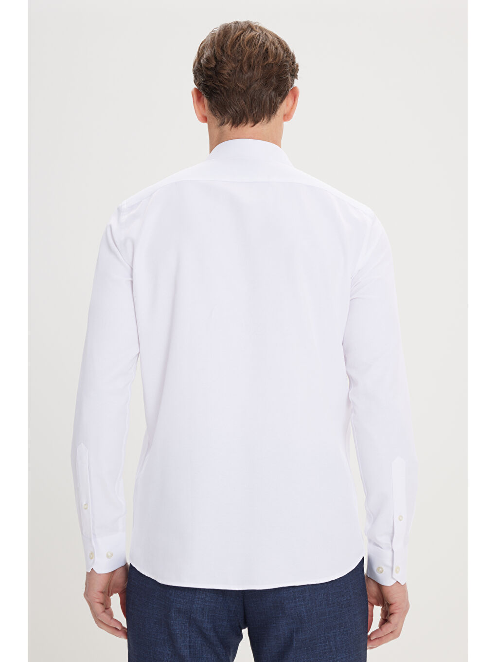 Erkek Beyaz Özel Hediye Kutulu Slim Fit Dar Kesim Klasik Yaka Pamuklu Armürlü Gömlek-7