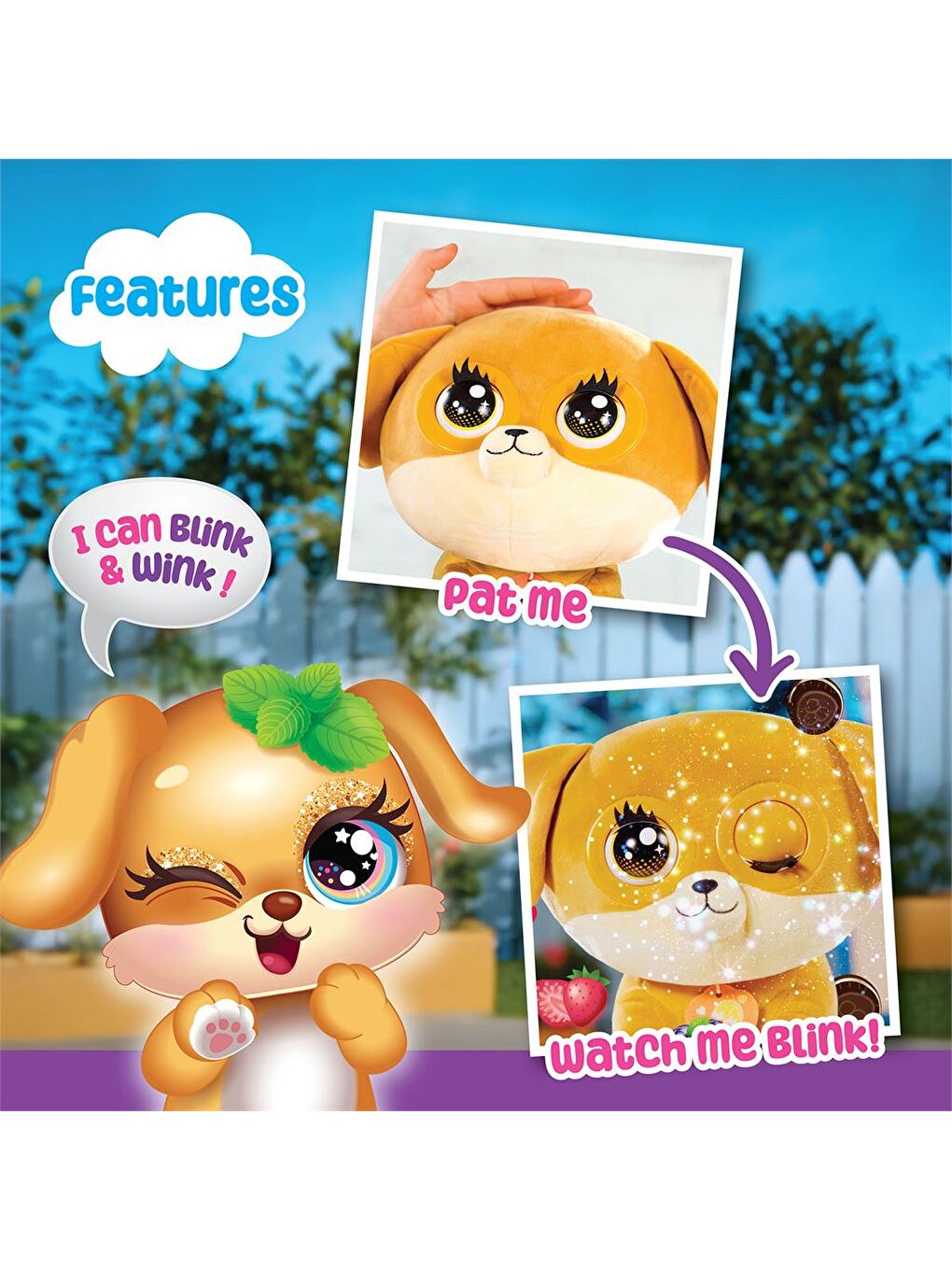 Winksies Sevimli Hayvanlar İnteraktif 30cm Pelüş - Panda-2