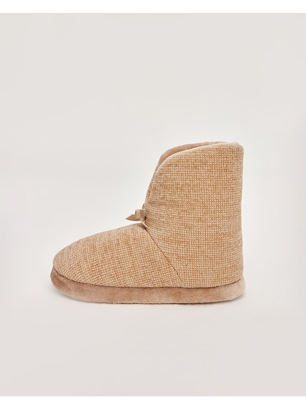 Bej Kadın Kurdeleli Panduf - MENT-1