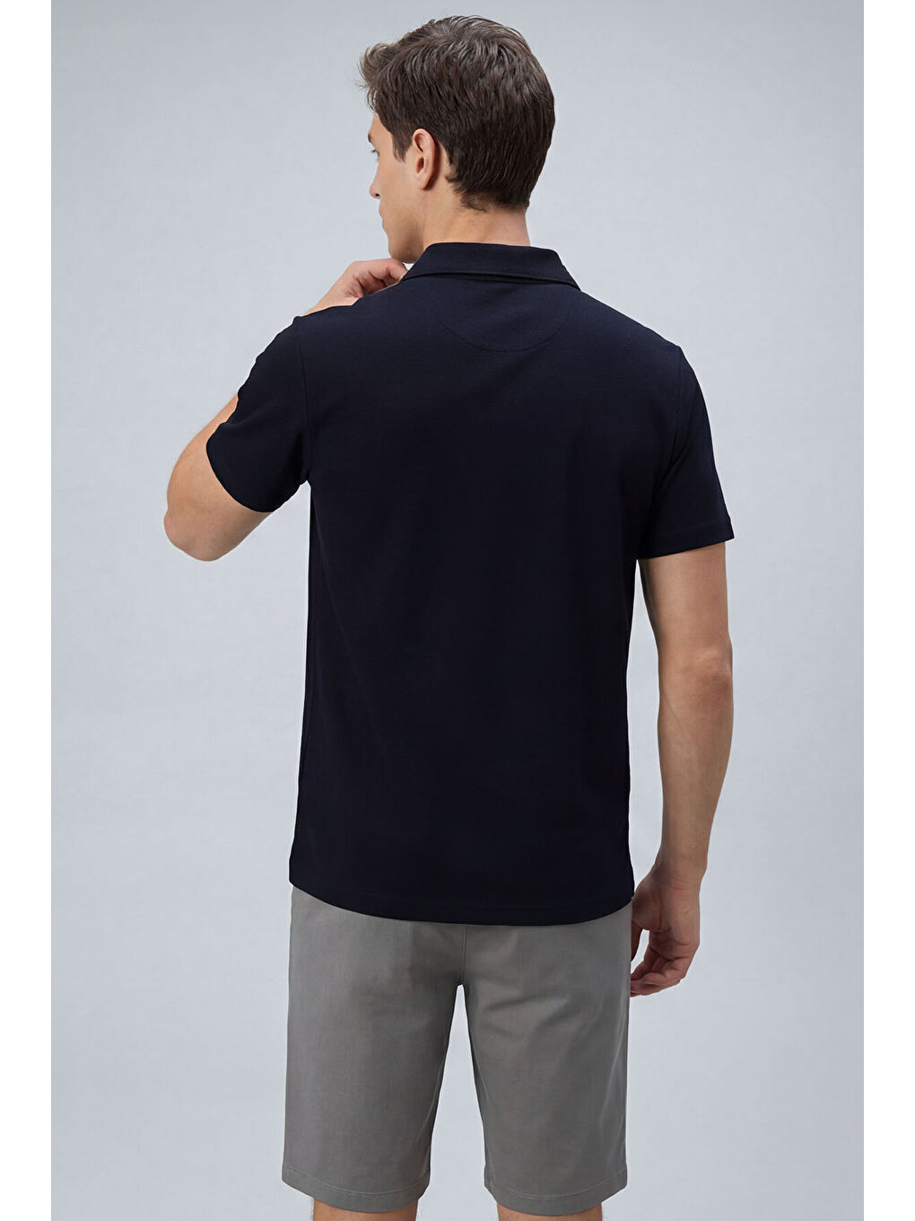 Lacivert Rahat Form Yumuşak Dokulu Polo Yaka Erkek T-Shirt - 88496-3