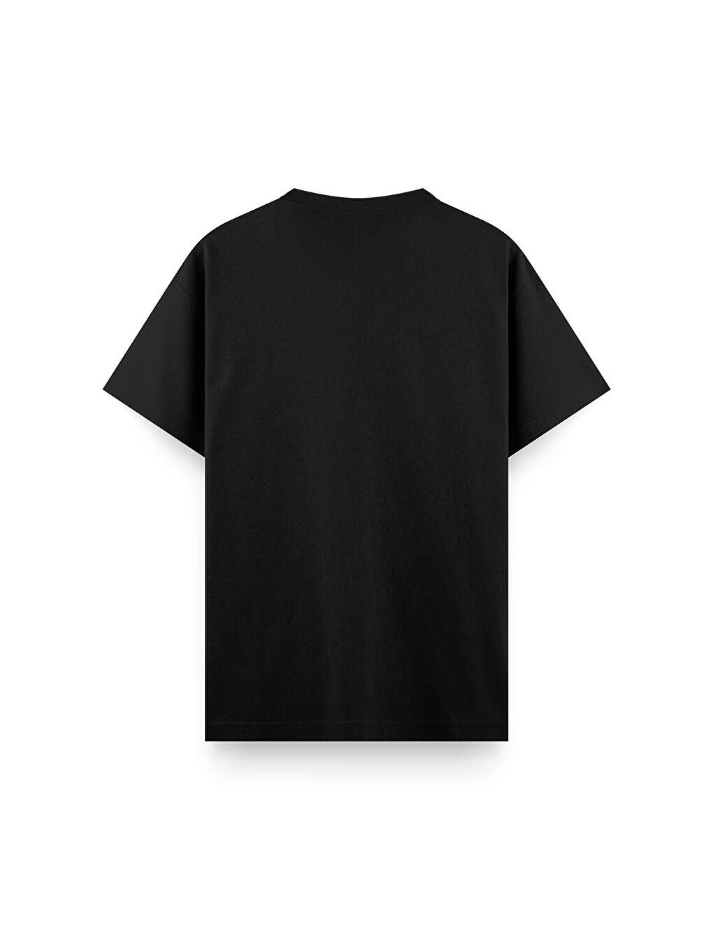 Siyah Abylith Ön Baskılı Bisiklet Yaka Unisex Tshirt-1