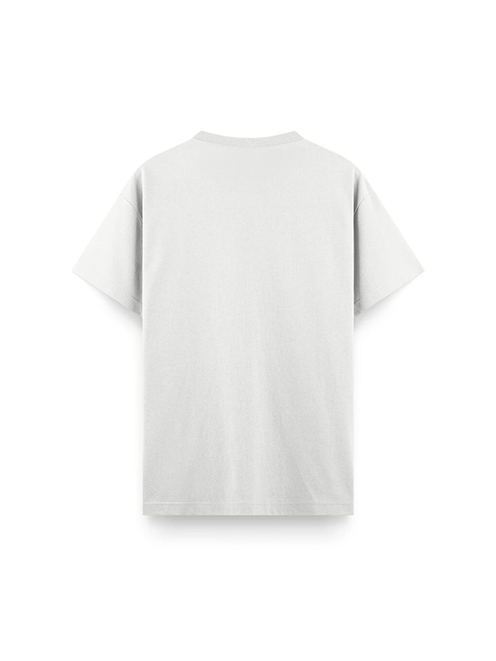 Beyaz Abylith Ön Baskılı Bisiklet Yaka Unisex Tshirt-1