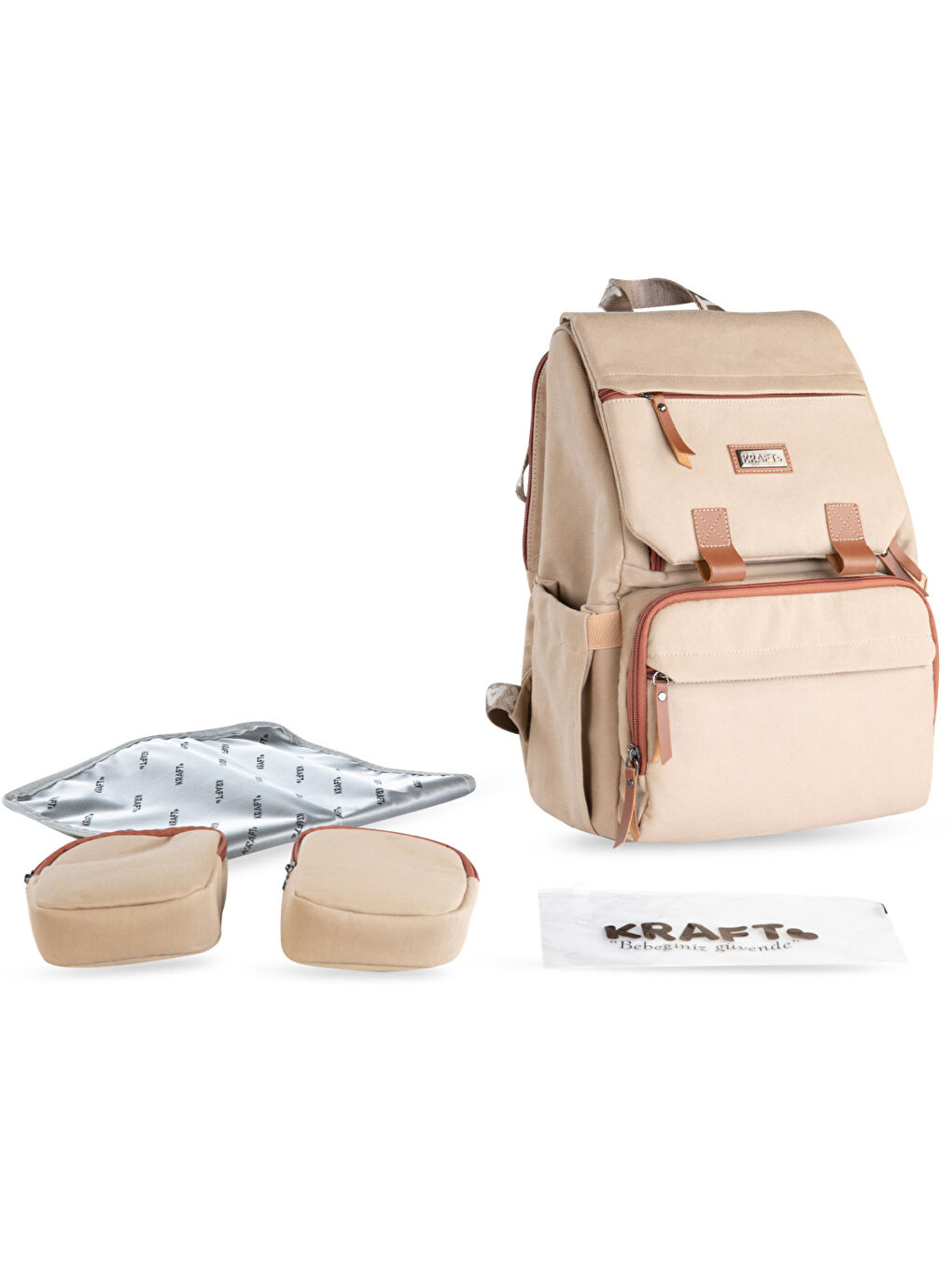 Moon Bebek Bakım Sırt Çantası Camel-3