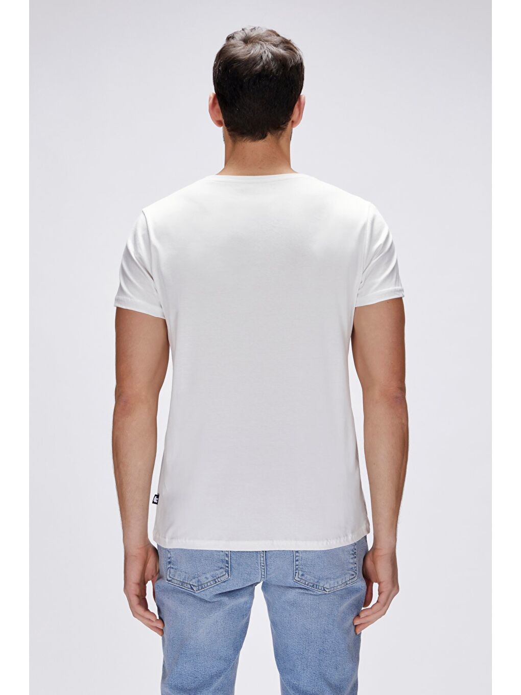 Nash Beyaz Erkek Baskılı Tişört-4