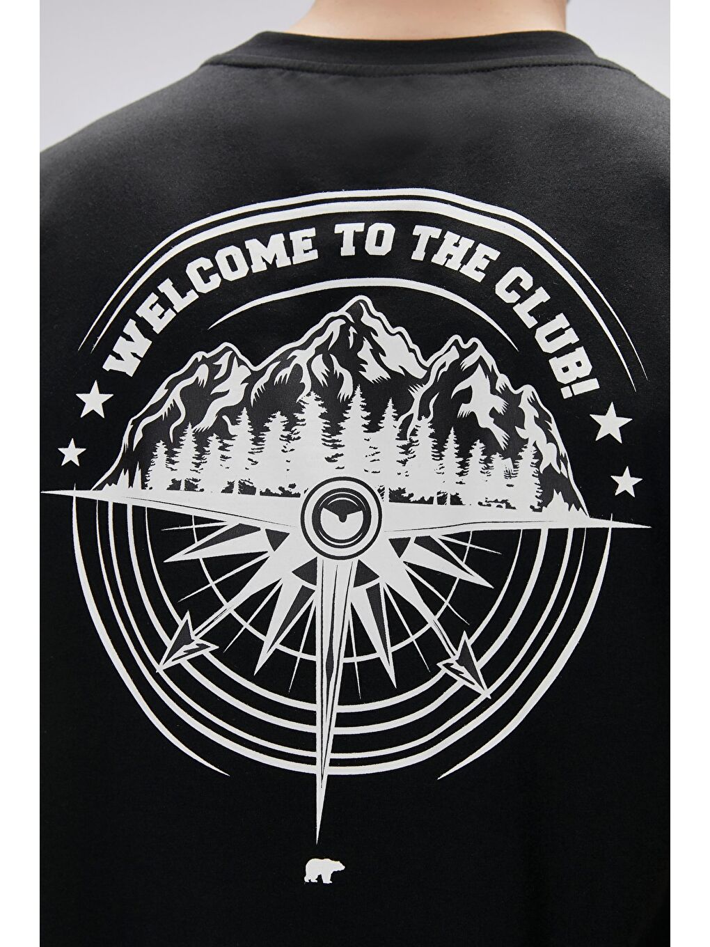 Baldwin Siyah Erkek Baskılı Tişört-5