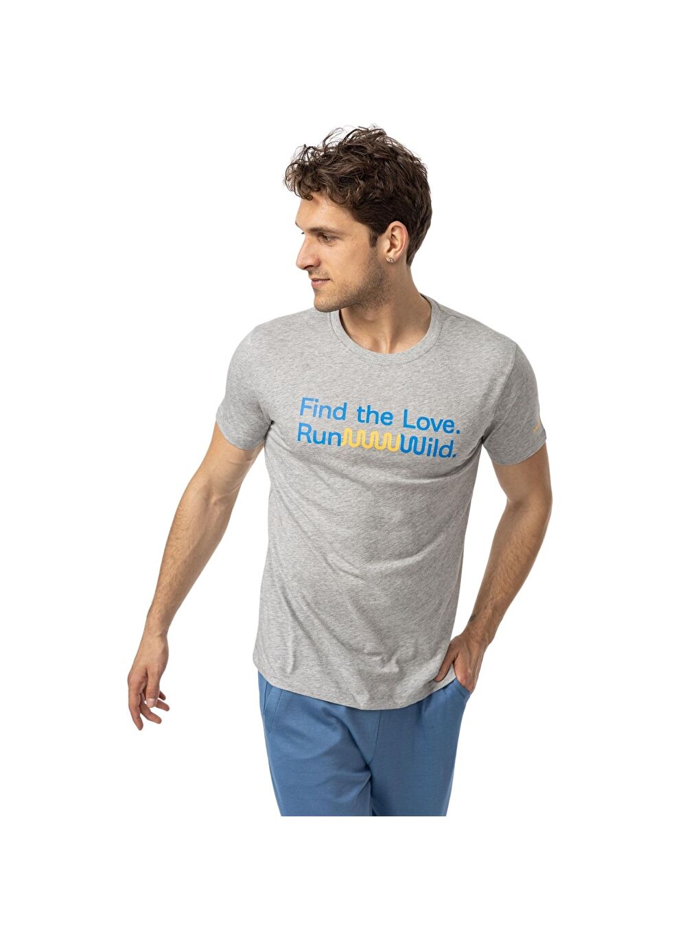 Text Erkek Gri Tişört-1