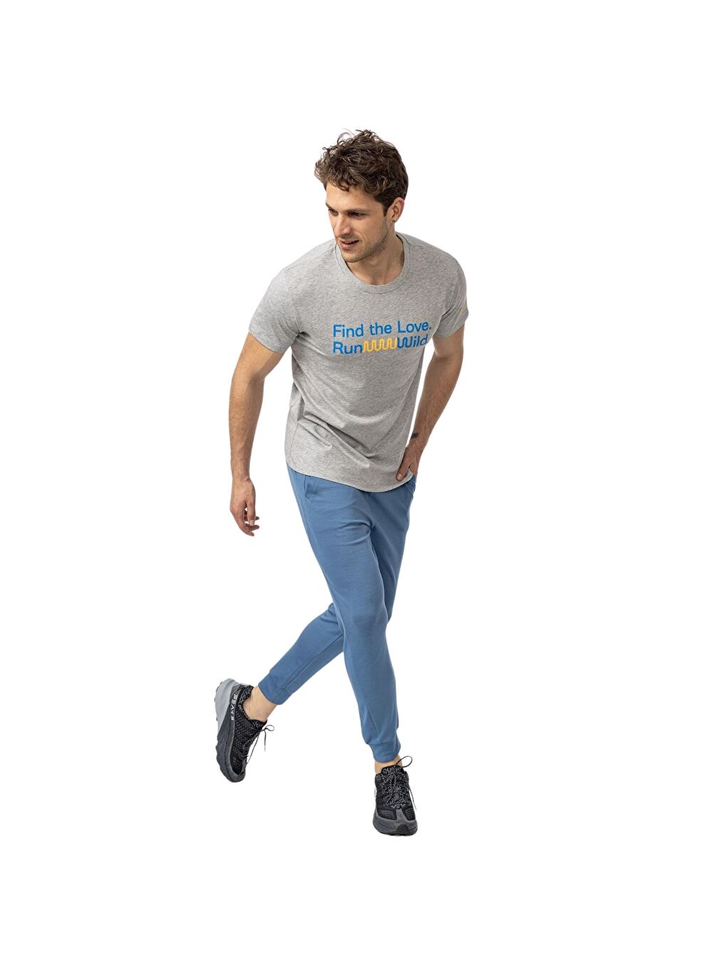 Text Erkek Gri Tişört-2