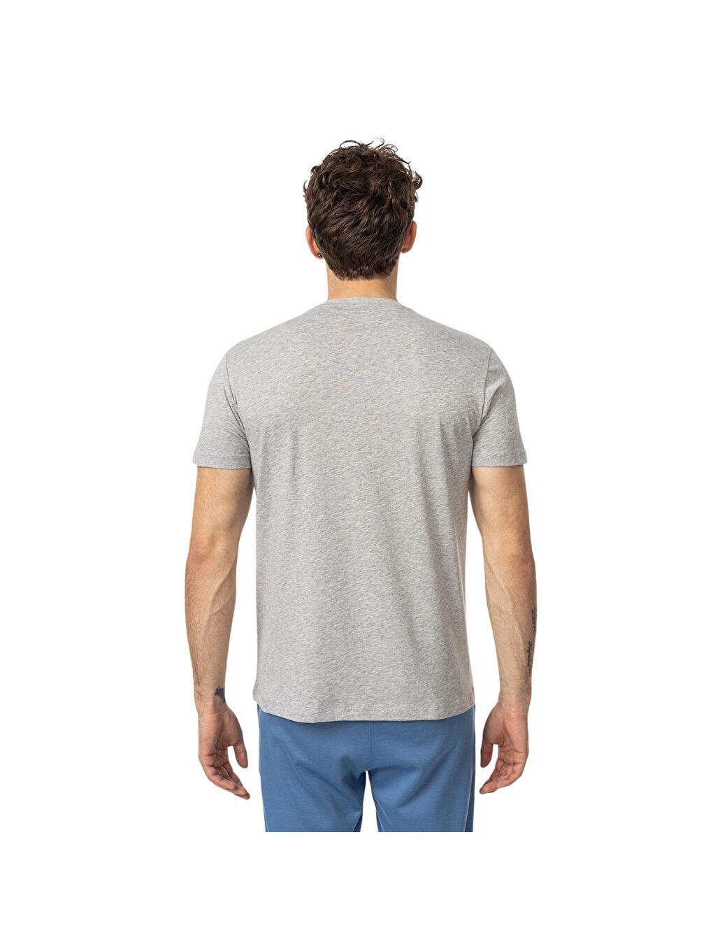 Text Erkek Gri Tişört-4