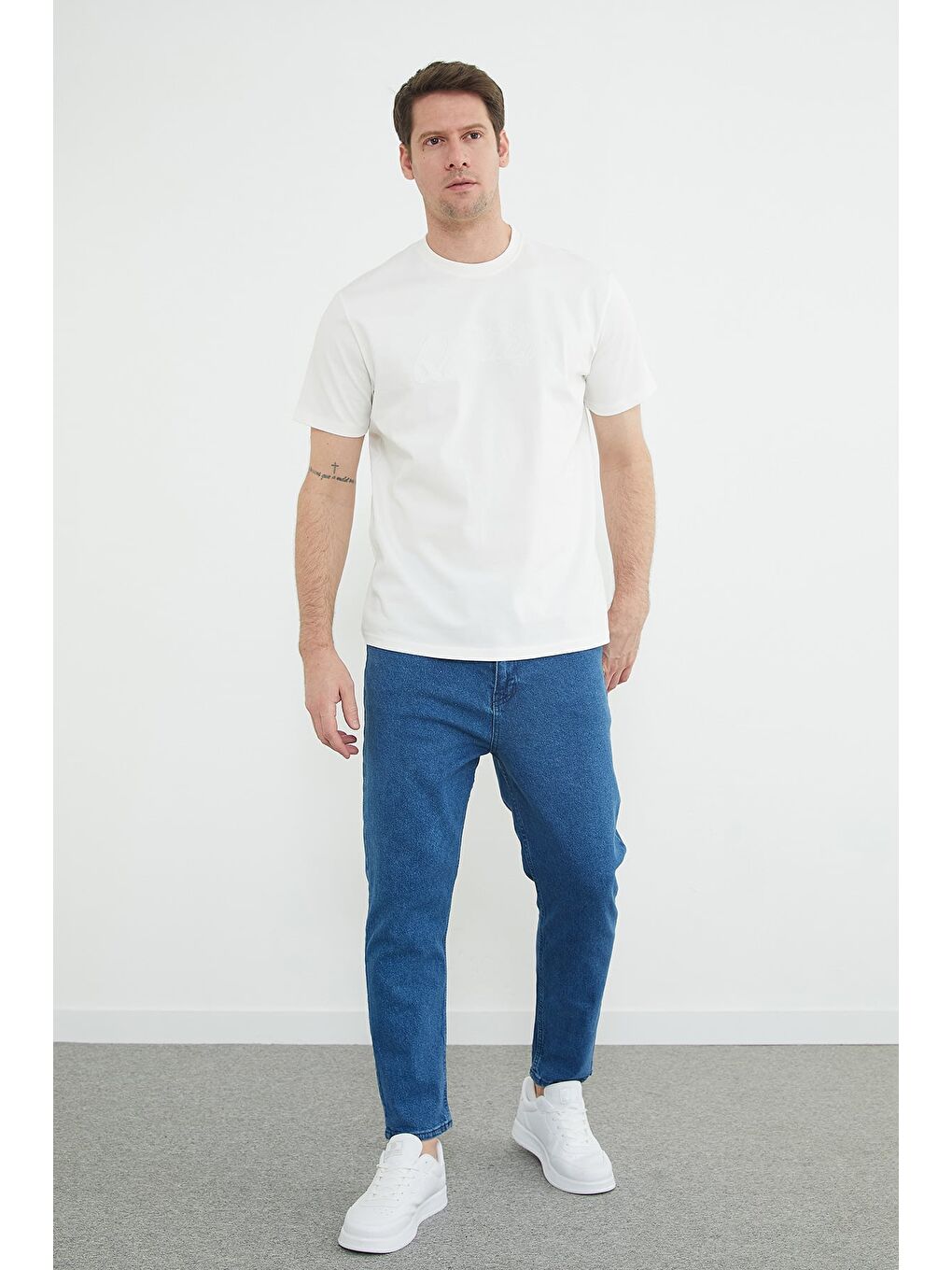 Mavi Fermuarlı Boyfriend Jean-2