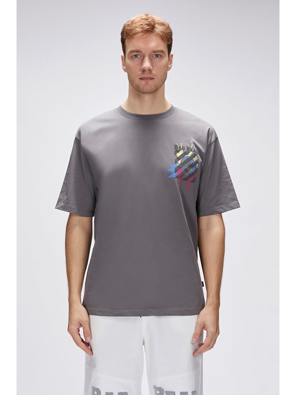 Gri Doxa Antrasit Erkek Oversize Tişört