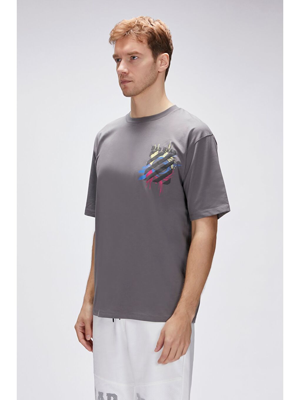 Gri Doxa Antrasit Erkek Oversize Tişört-1