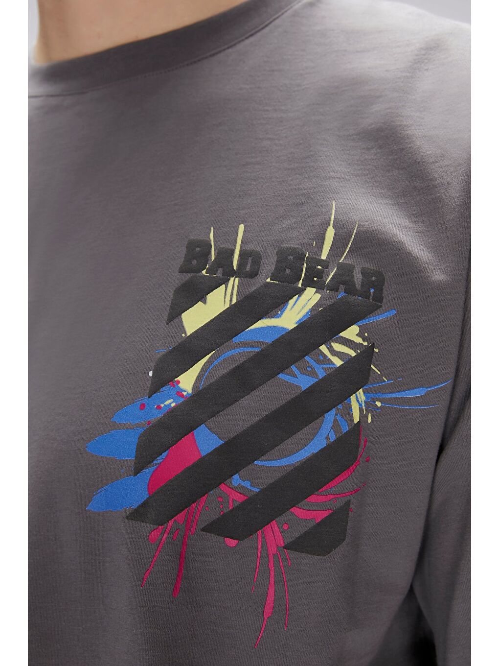 Gri Doxa Antrasit Erkek Oversize Tişört-3