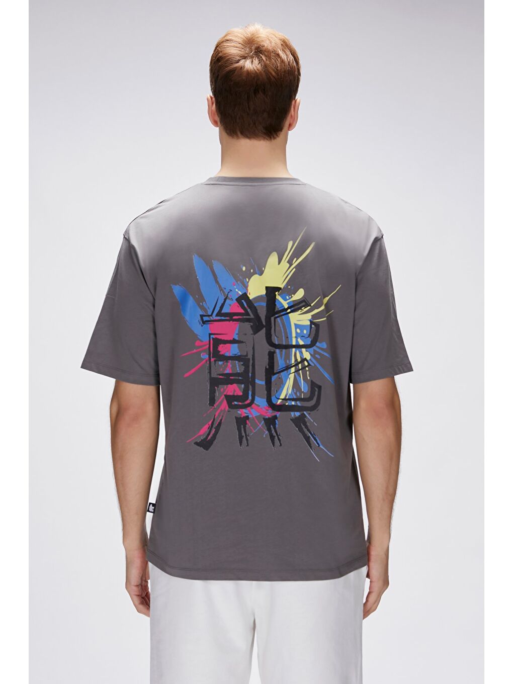 Gri Doxa Antrasit Erkek Oversize Tişört-4