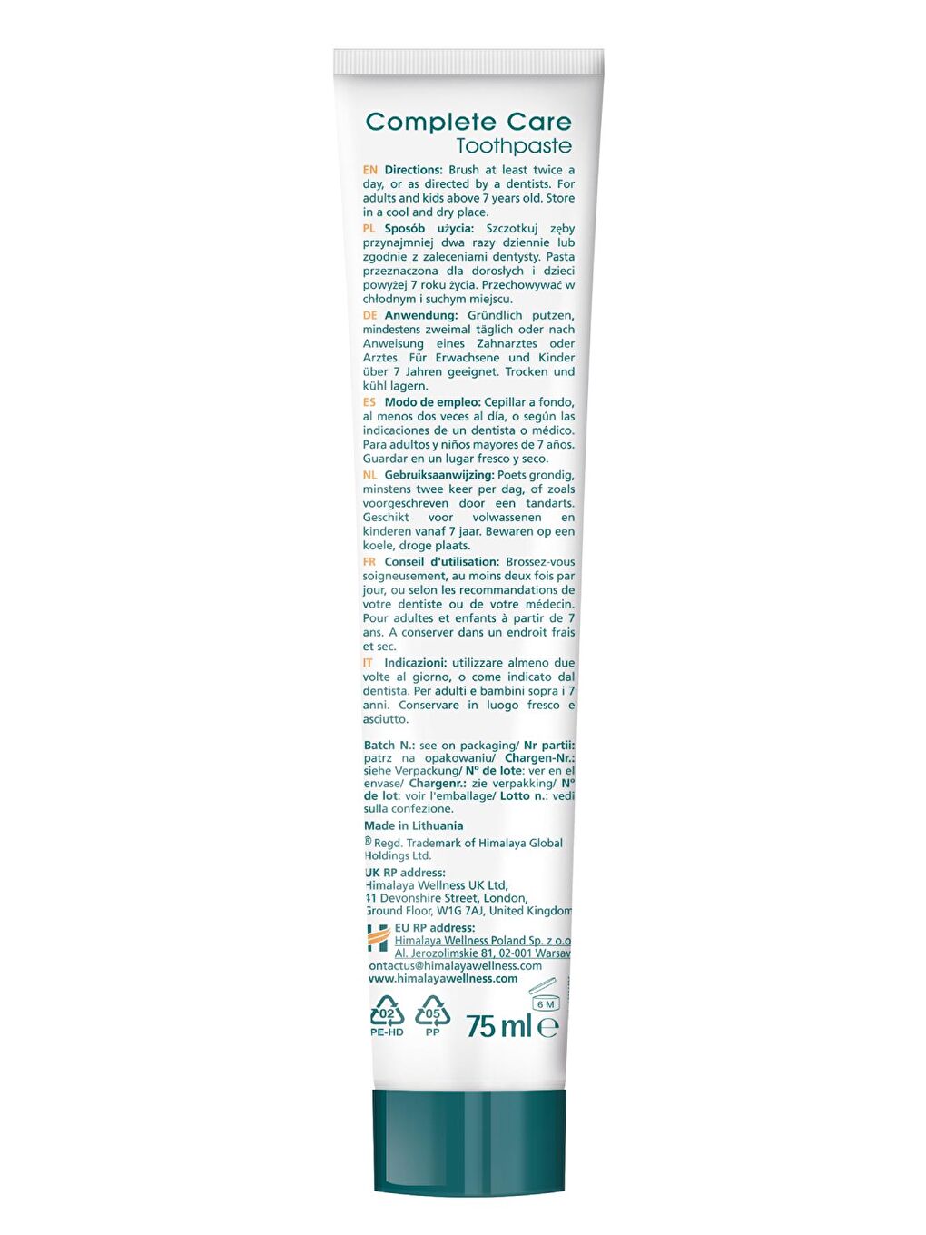 Beyazlatıcı Plak Karşıtı Diş Macunu 75ml | Ecocert Cosmos Sertifikalı | Organik Aktif, Kömür-1