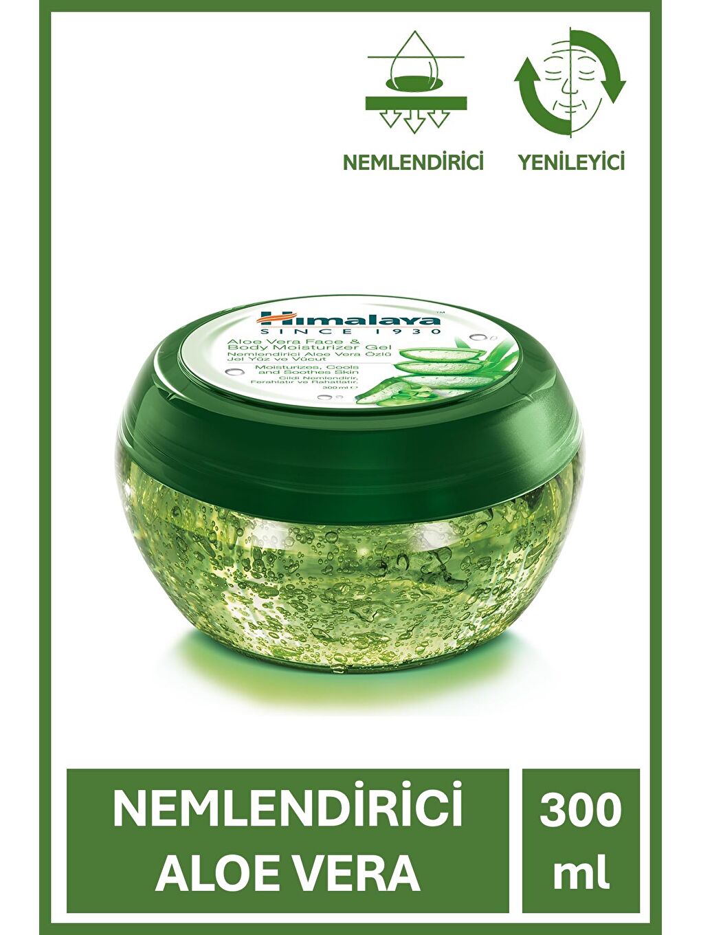 Aloe Vera Yüz ve Vücut Nemlendirici Jel 300 ml | Serinletici, Yatıştırıcı