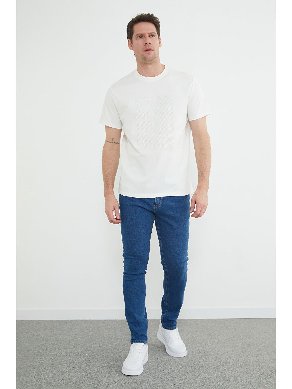 Mavi Düğmeli Fermuarlı Regular Fit Jean-2
