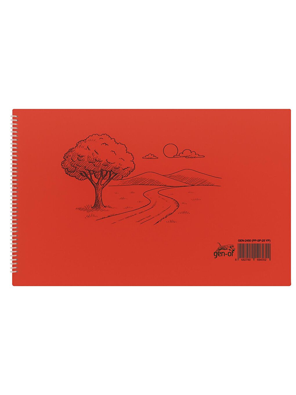 35x50 25 Yaprak Plastik Kapak Spiralli Büyük Boy Resim Defteri GEN-2450