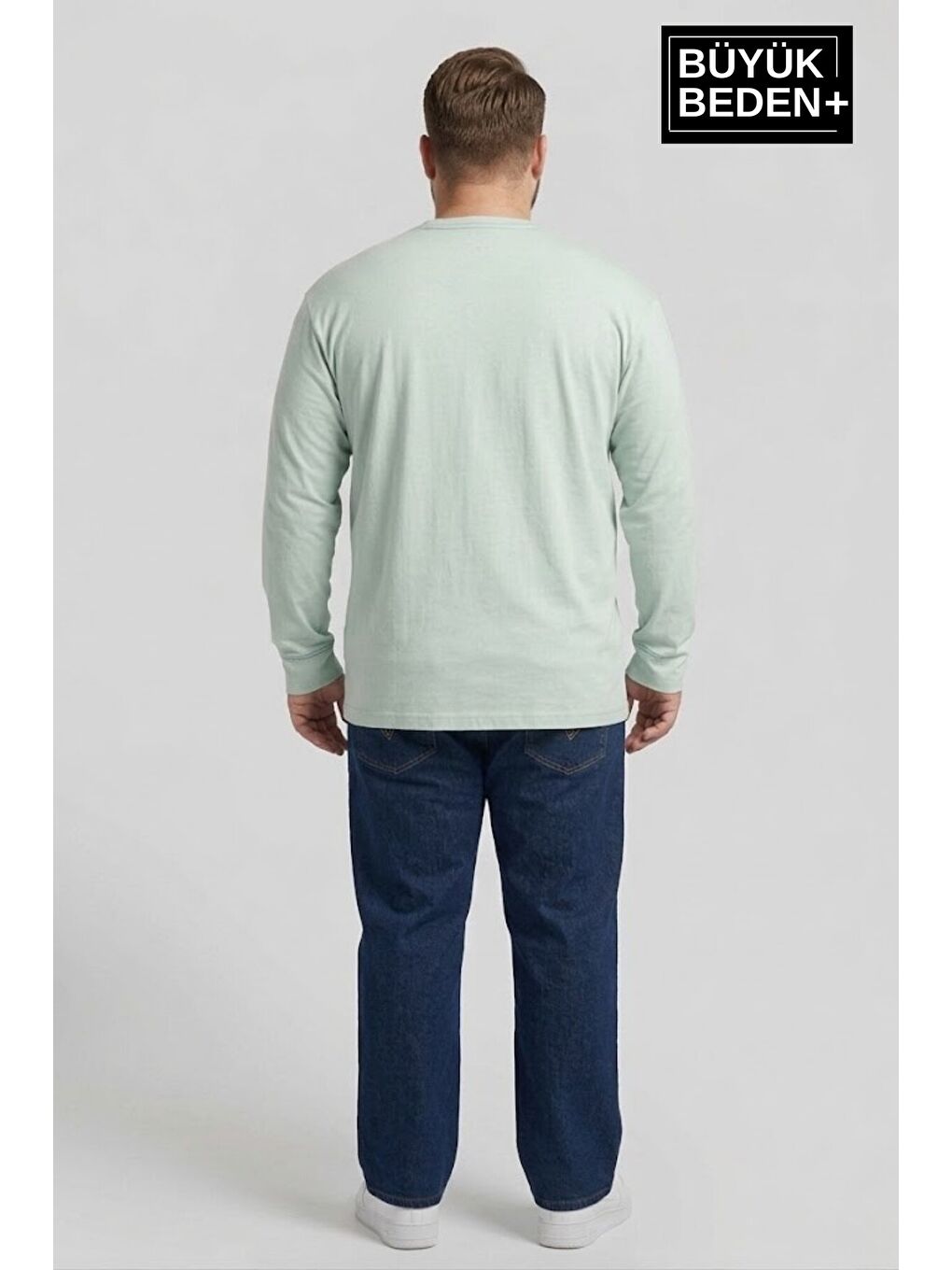 Turkuaz Erkek Büyük Beden Air Baskılı 2 İplik Bisiklet Yaka Tişört SPR26BTS942-1-2