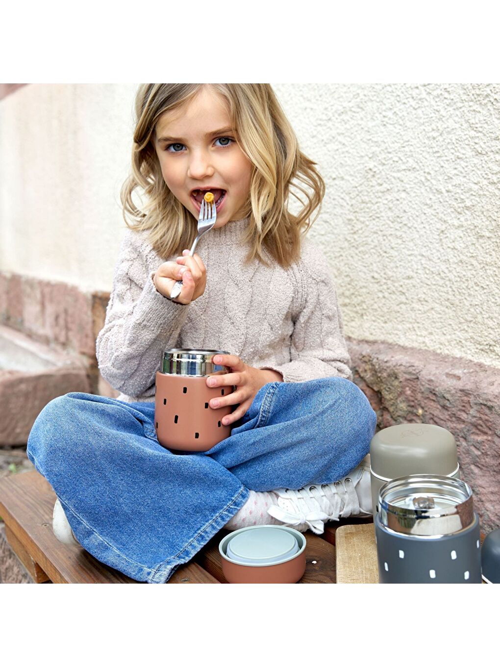 Happy Prints Yemek Termosu Caramel-3