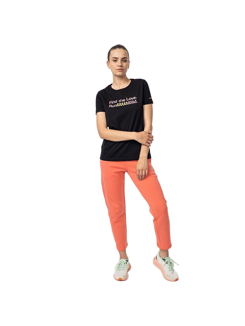 Text Kadın Siyah Tişört-2