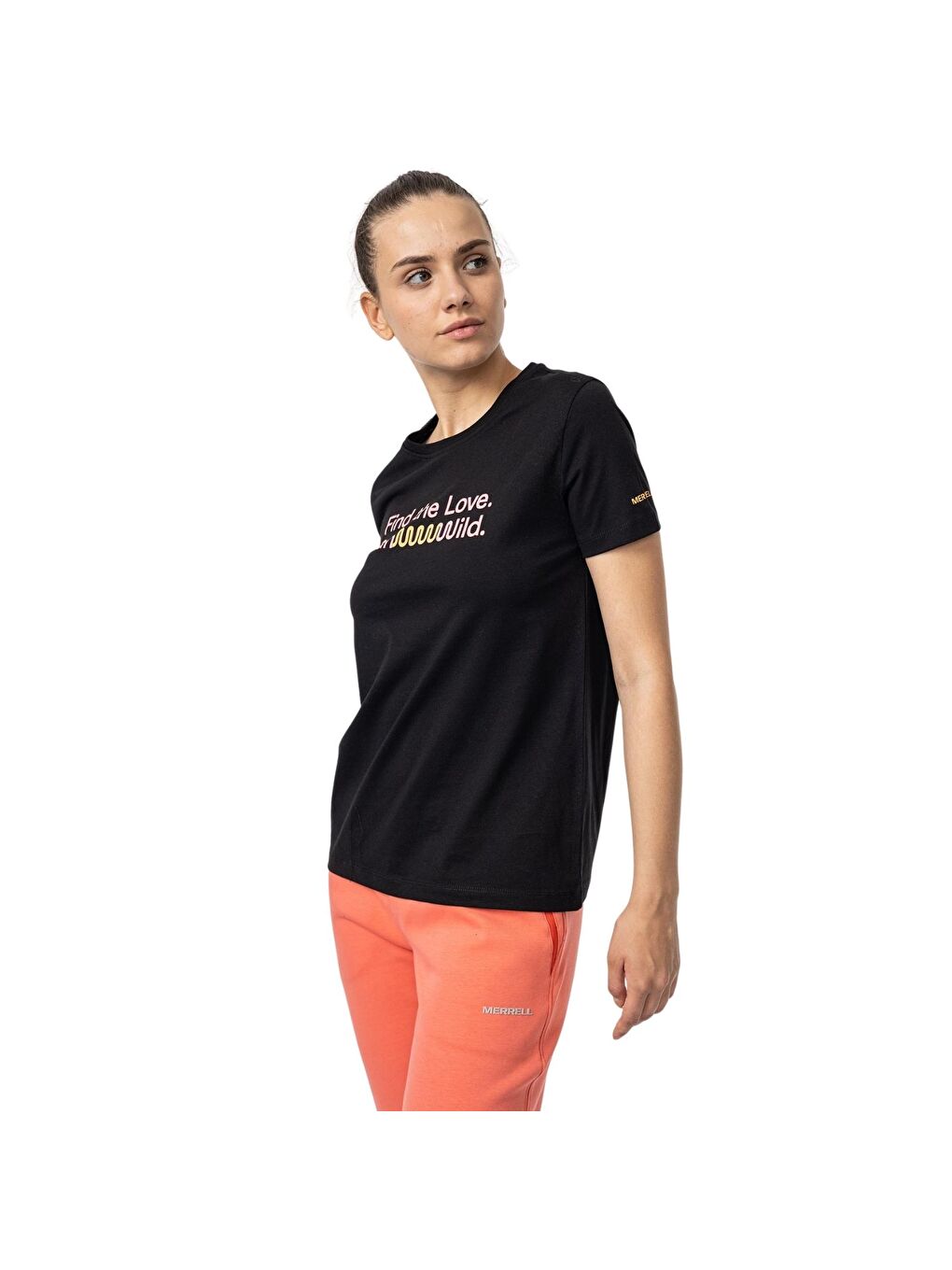 Text Kadın Siyah Tişört-3