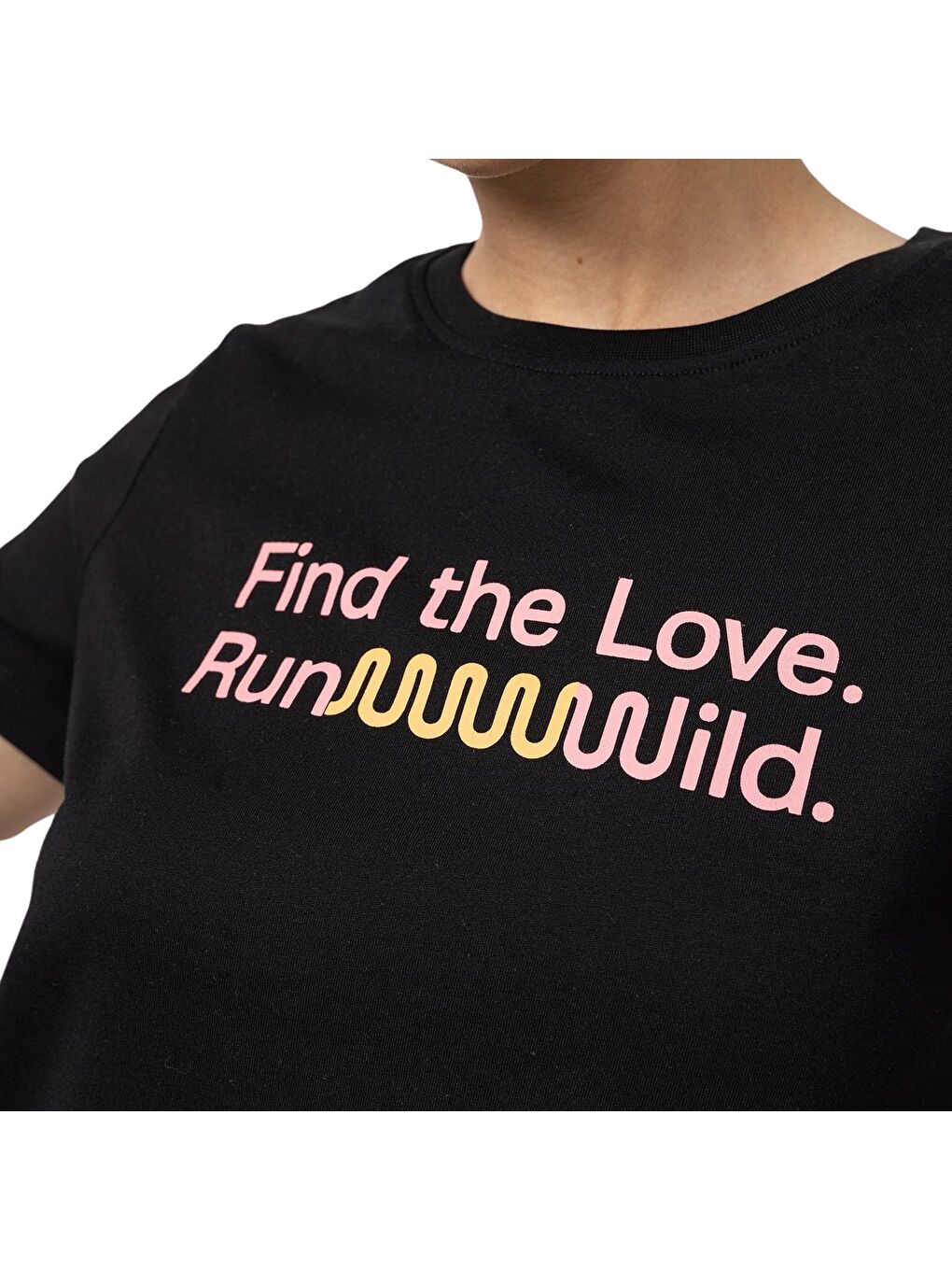 Text Kadın Siyah Tişört-4