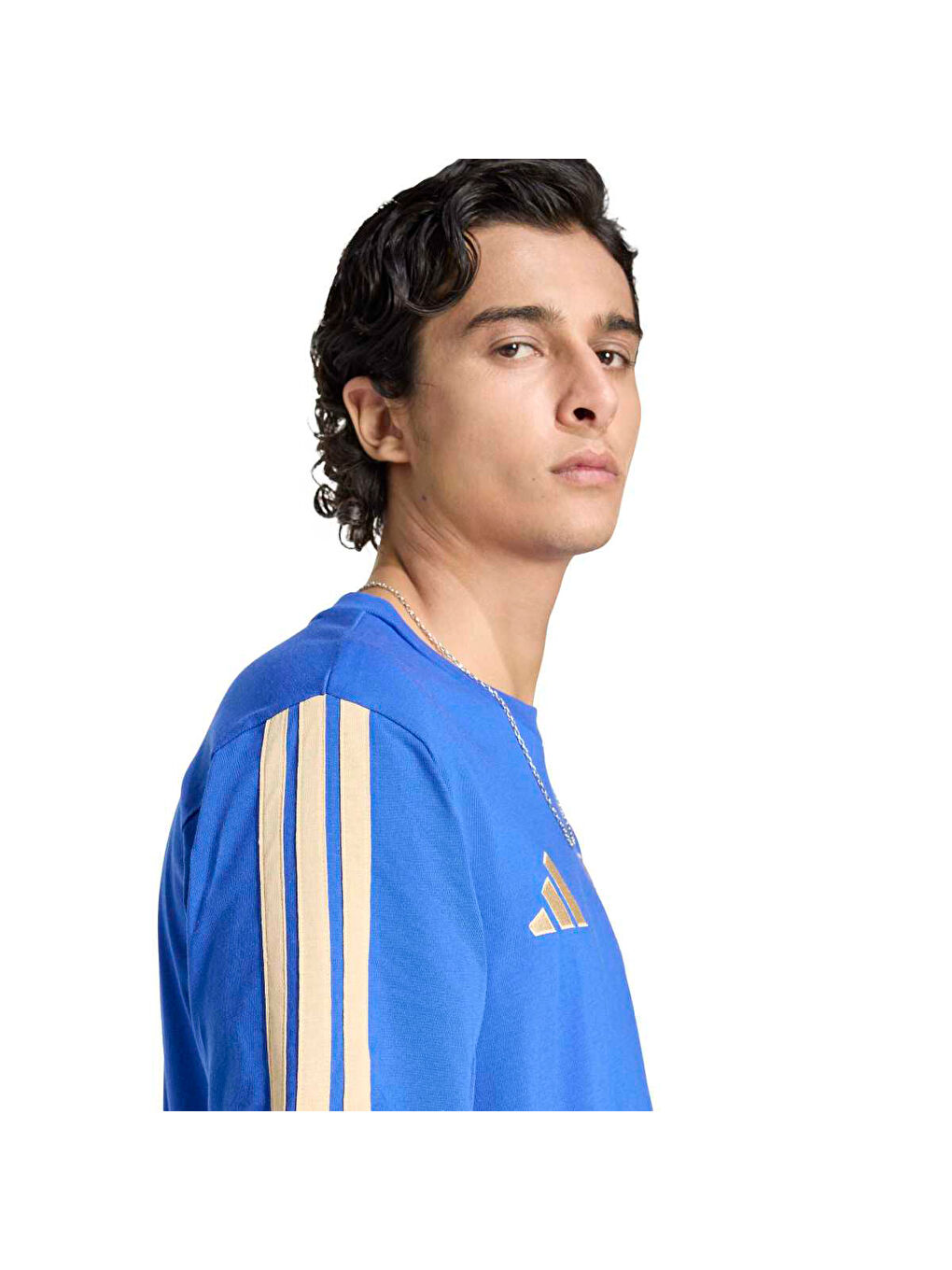 İtalya DNA Erkek Mavi Yuvarlak Yaka Tişört-1