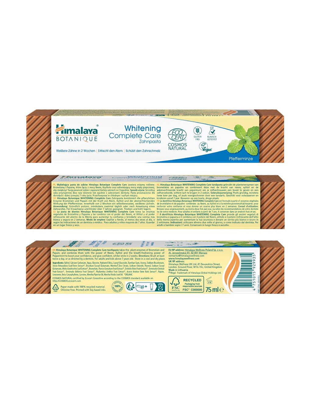 Beyazlatıcı Komple Bakım Diş Macunu 75ml | Ecocert Cosmos Sertifikalı | Organik Aktif, Nane Aromalı-2