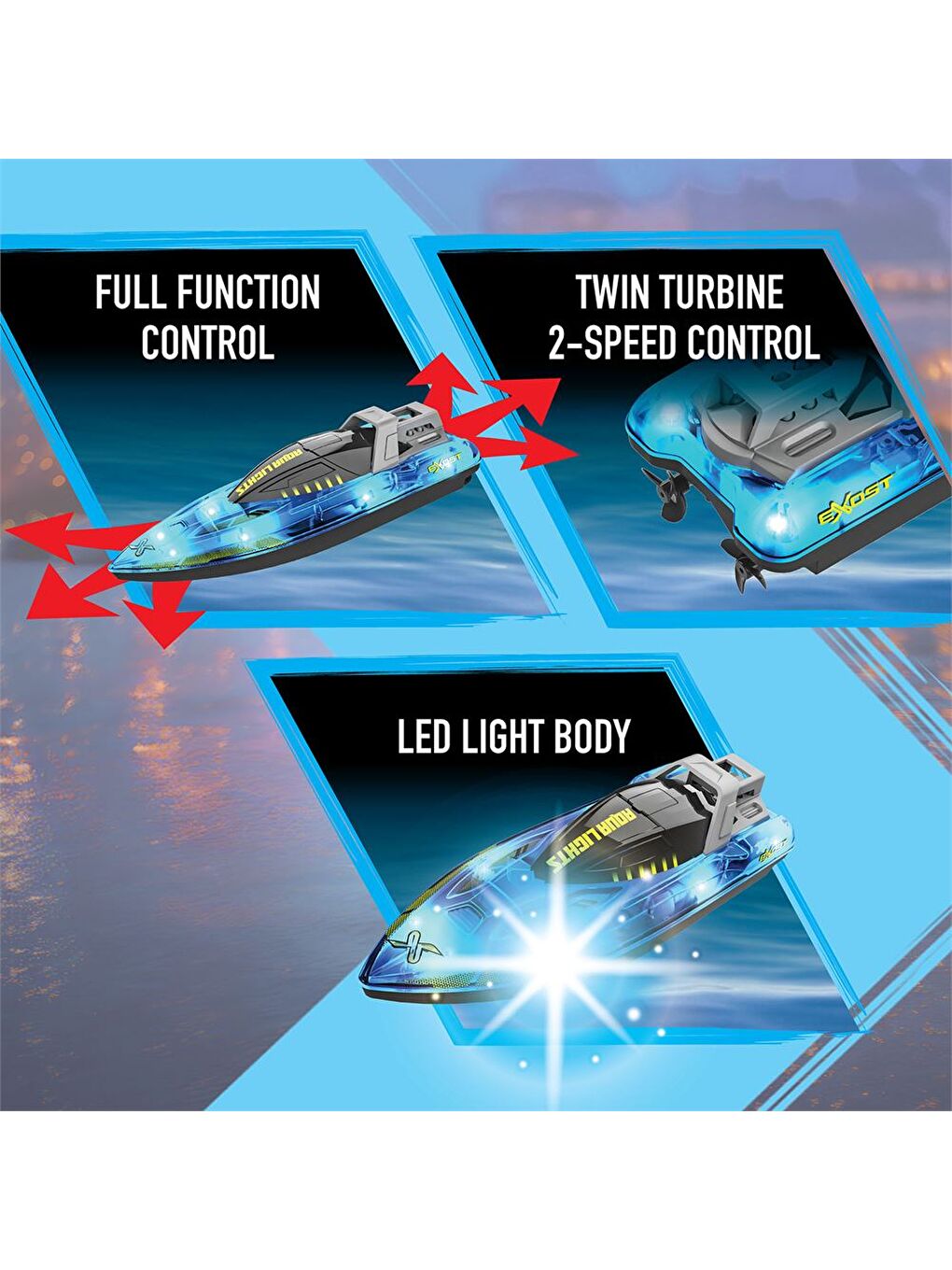 Exost Aqua Lights Uzaktan Kumandalı Sürat Teknesi 20606-3