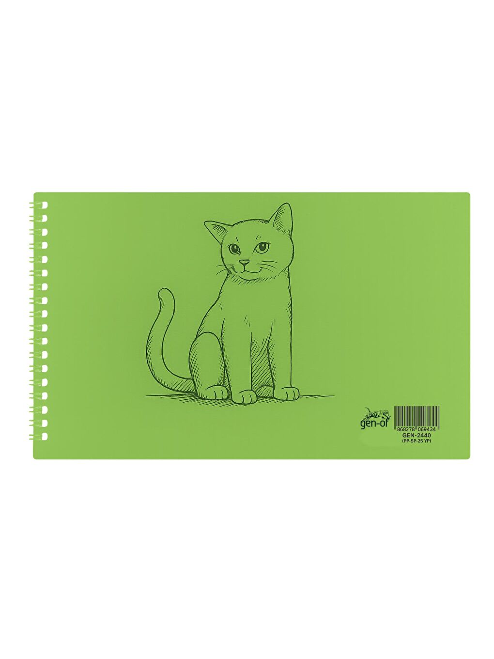 25x35 25 Yaprak Plastik Kapak Spiralli Orta Boy Resim Defteri GEN-2440