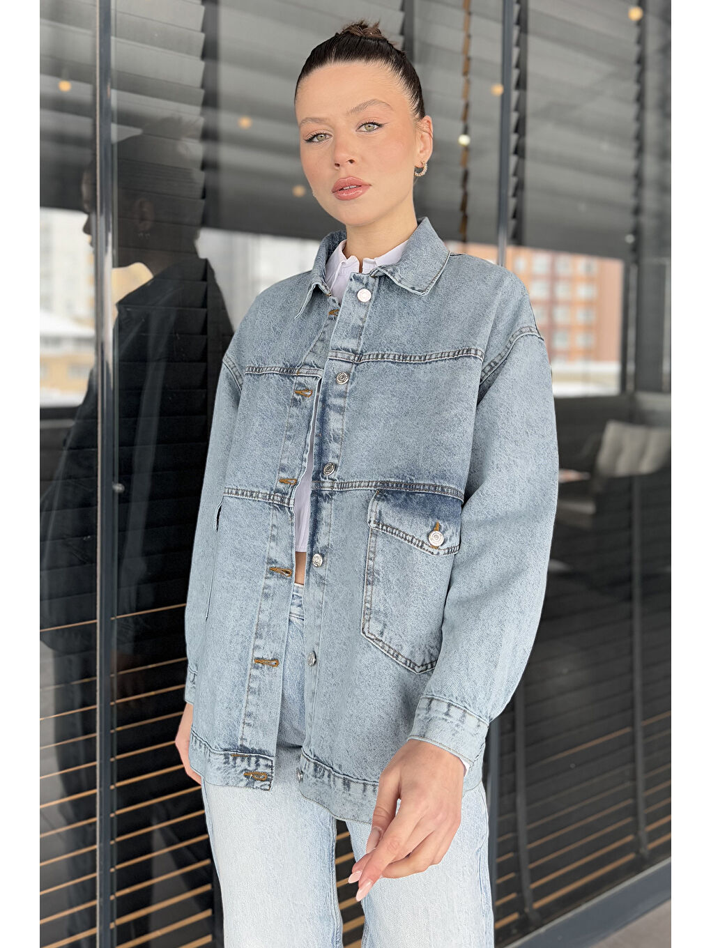 Mavi Kadın Jean Ceket-1