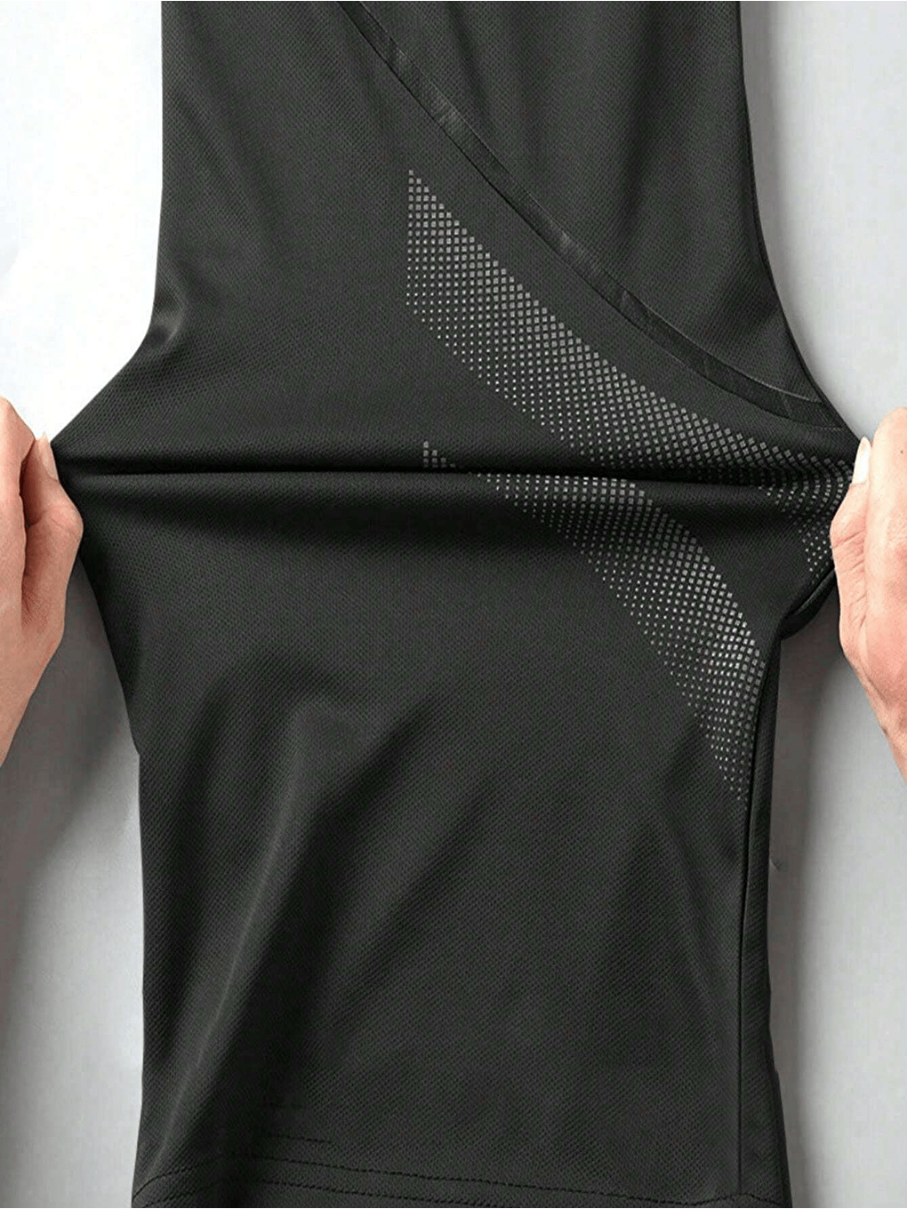 Siyah Erkek Spor Tişört Antreman Gym Polyester Erkek Sporcu Tişört-5