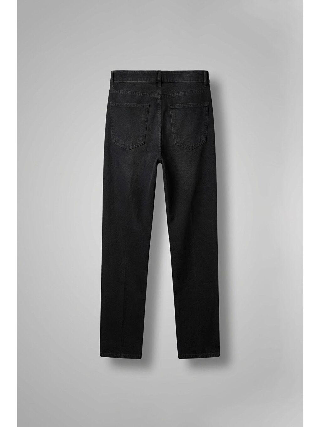 Erkek Ön Dikiş Detaylı Yıkamalı Baggy Jean Siyah-1