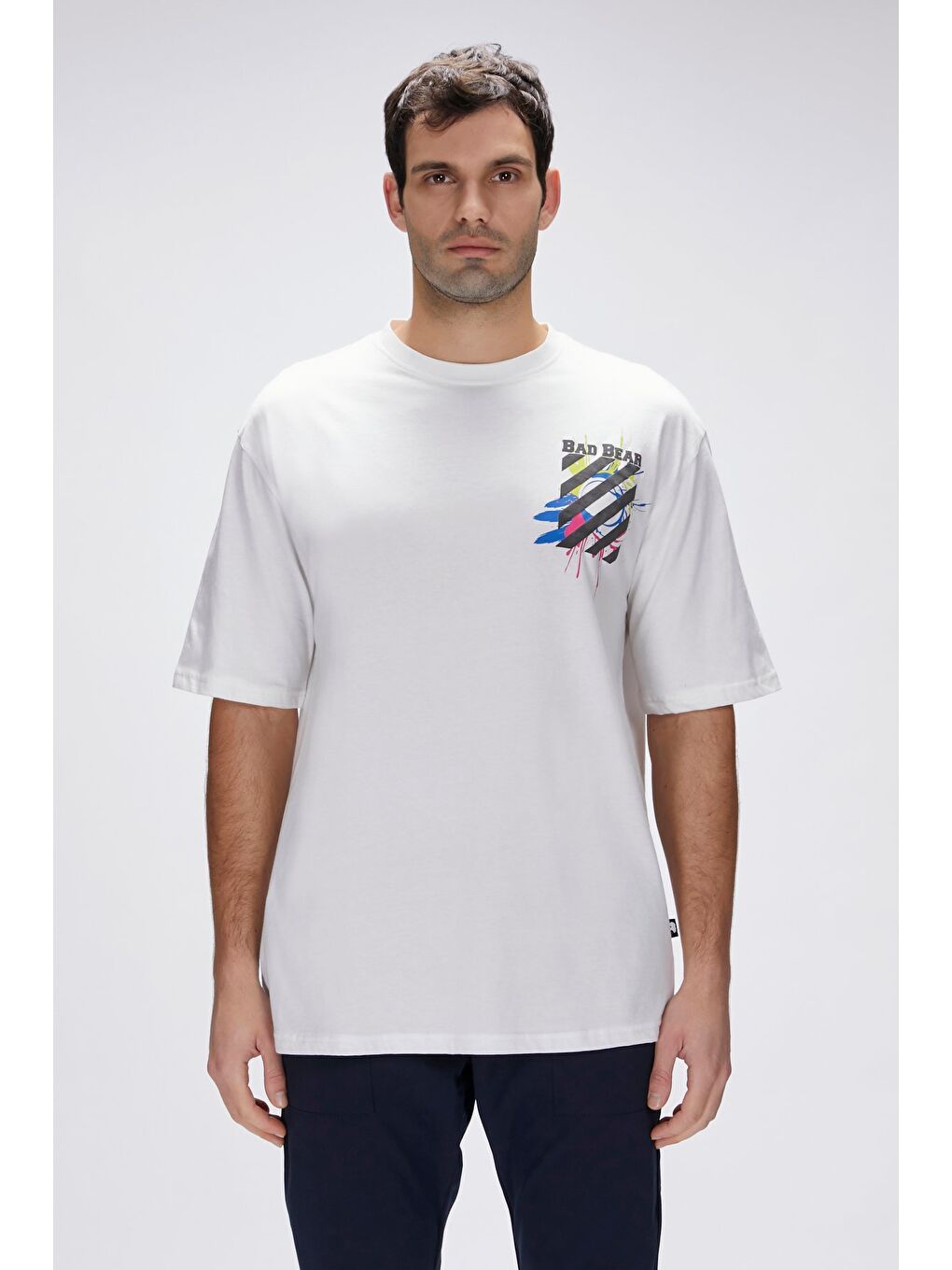 Bad Bear Doxa Beyaz Erkek Oversize Tişört