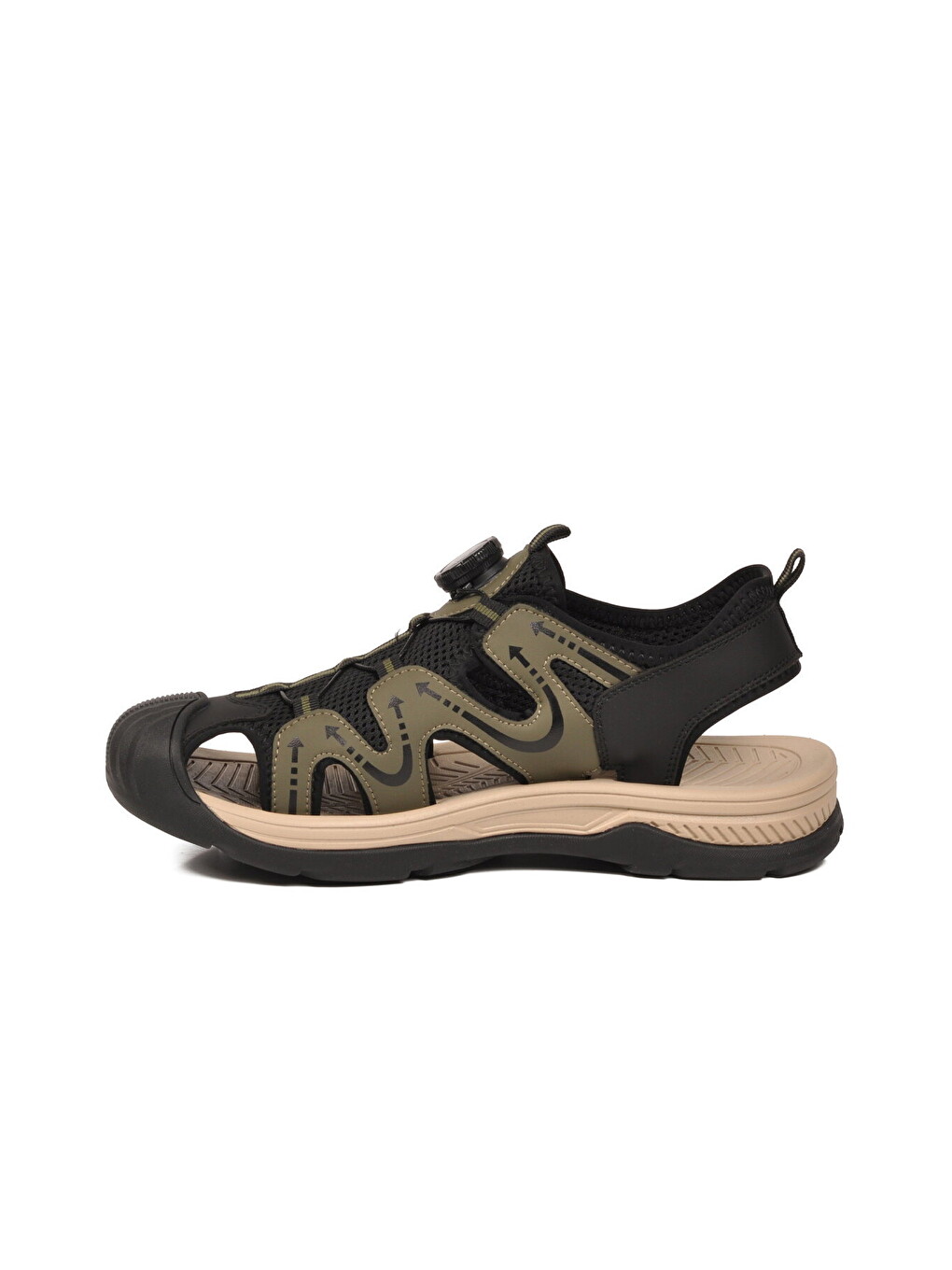 Erkek Outdoor Trekking Sandalet Nefes Alabilen Yapı Misina Bağcık Haki E339 M-3