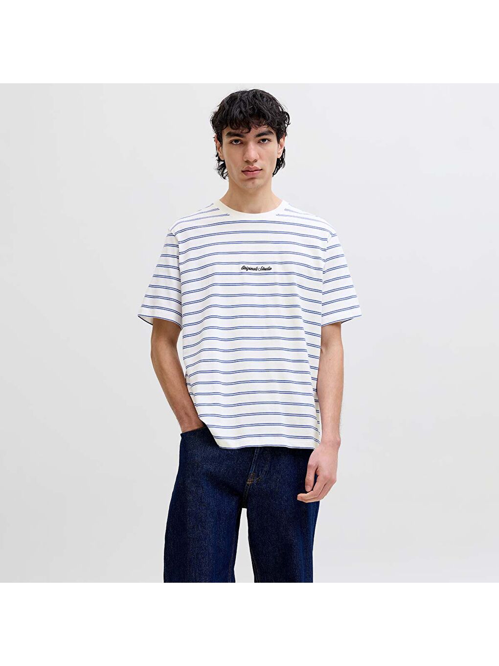 Norrebro Stripe Erkek Beyaz Tişört