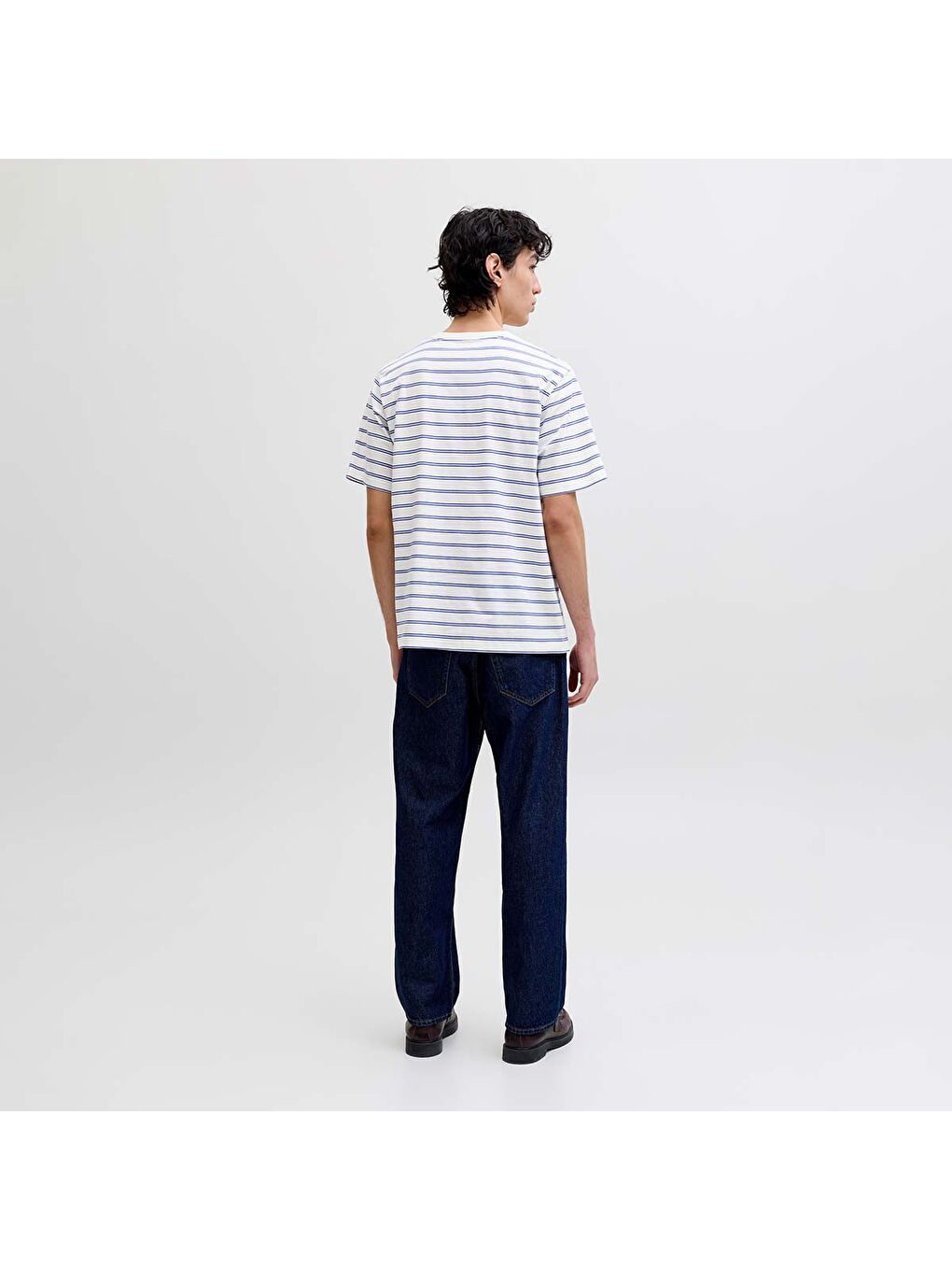 Norrebro Stripe Erkek Beyaz Tişört-1