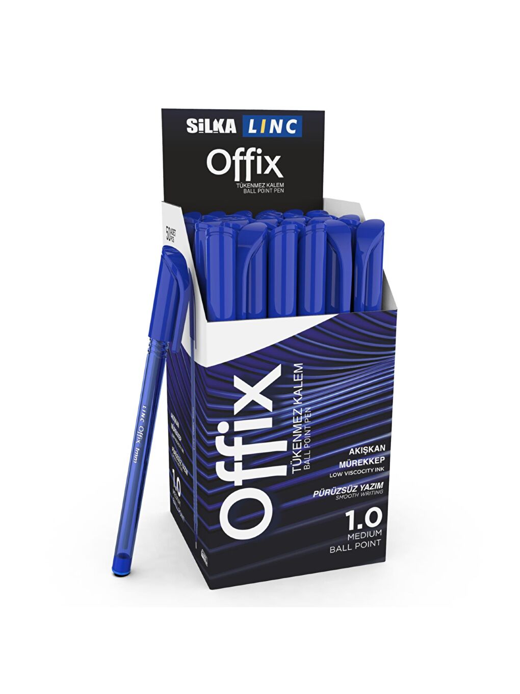 Linc Offix Tükenmez Kalem 1.0 Mavi 50 li Kutu