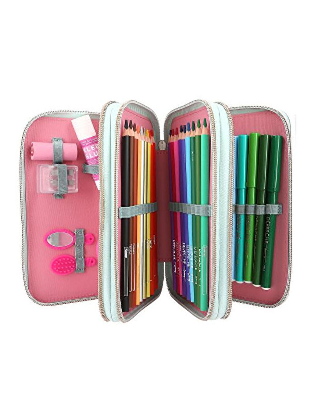 Miss Melody 3 Katlı İçi Dolu Kalem Çantası Horse Head Application 13692-1