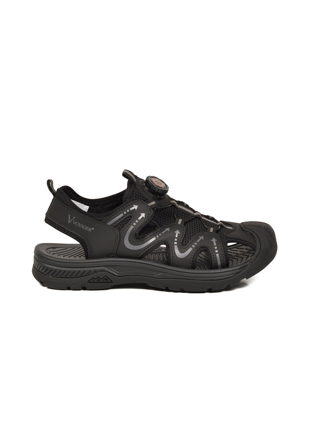Erkek Outdoor Trekking Sandalet Nefes Alabilen Yapı Misina Bağcık Siyah E339 M
