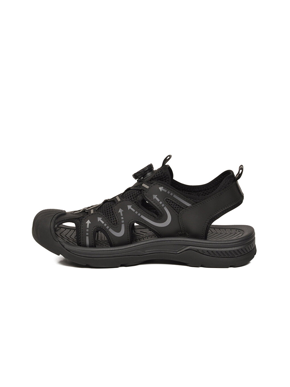 Erkek Outdoor Trekking Sandalet Nefes Alabilen Yapı Misina Bağcık Siyah E339 M-3