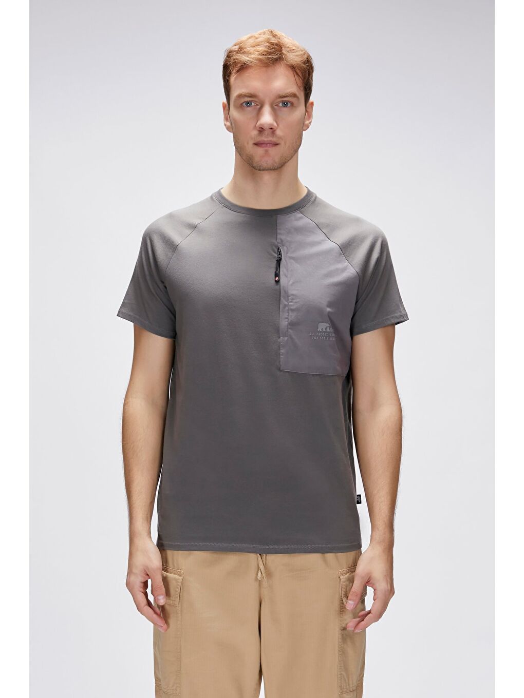 Gri Simon Antrasit Erkek Baskılı Tişört